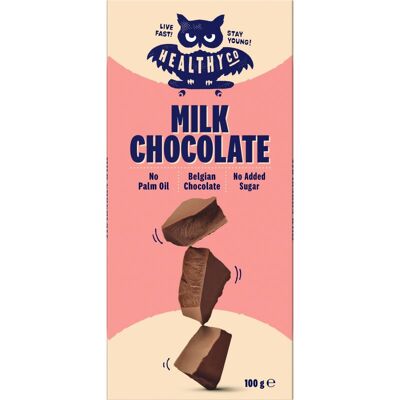 HealthyCo Belgijska mleczna czekolada - Bez dodatku cukru - 100g HealthyCo Belgijska mleczna czekolada - Bez dodatku cukru - 100g