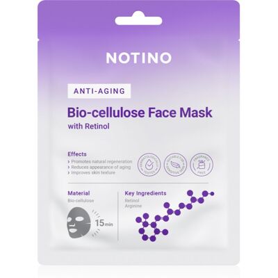 Notino Anti-Aging Bio-Cellulose Face Mask with Retinol maseczka przeciwzmarszczkowa w płachcie 25 g Notino Anti-Aging Bio-Cellulose Face Mask with Retinol maseczka przeciwzmarszczkowa w płachcie 25 g