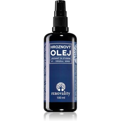 Renovality Original Series Olej winogronowy tłoczony na zimno olejek do twarzy do skóry tłustej i mieszanej 100 ml Renovality Original Series Olej winogronowy tłoczony na zimno olejek do twarzy do skóry tłustej i mieszanej 100 ml
