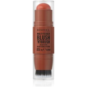 Rimmel Multi-Tasker Blush'N'brush róż do policzków w sztyfcie z pędzelkiem odcień 300 Nearly Suede 8 g Rimmel Multi-Tasker Blush'N'brush róż do policzków w sztyfcie z pędzelkiem odcień 300 Nearly Suede 8 g