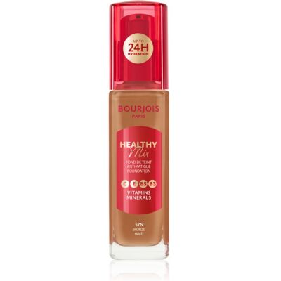 Bourjois Healthy Mix rozświetlający podkład nawilżający 24 godz. odcień 57N Bronze 30 ml Bourjois Healthy Mix rozświetlający podkład nawilżający 24 godz. odcień 57N Bronze 30 ml