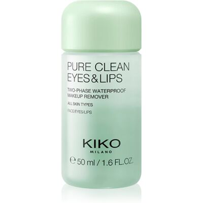 KIKO Milano Pure Clean Eyes&Lips dwufazowy płyn do wodoodpornego demakijażu oczu i ust mini 50 ml KIKO Milano Pure Clean Eyes&Lips dwufazowy płyn do wodoodpornego demakijażu oczu i ust mini 50 ml