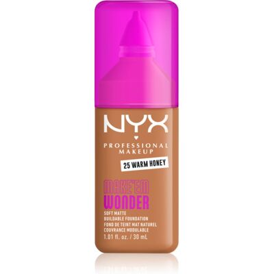 NYX Professional Makeup Make ‘Em Wonder lekki podkład matujący odcień 25 Warm Honey 30 ml NYX Professional Makeup Make ‘Em Wonder lekki podkład matujący odcień 25 Warm Honey 30 ml