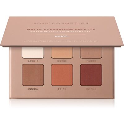 SOSU Cosmetics Matte Eyeshadow Palette paleta cieni do powiek odcień Warm 6x1.3 g SOSU Cosmetics Matte Eyeshadow Palette paleta cieni do powiek odcień Warm 6x1.3 g