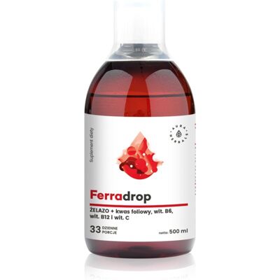 Ferradrop Płynne Żelazo i Kwas Foliowy 500ml - Suplement Diety Ferradrop Płynne Żelazo i Kwas Foliowy 500ml - Suplement Diety