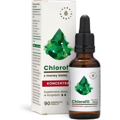 Aura Herbals Chlorofil z białej morwy w kroplach - Suplement diety Aura Herbals Chlorofil z białej morwy w kroplach - Suplement diety