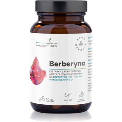 Aura Herbals Berberyna 500mg - Kontrola cukru i zdrowie wątroby Aura Herbals Berberyna 500mg - Kontrola cukru i zdrowie wątroby