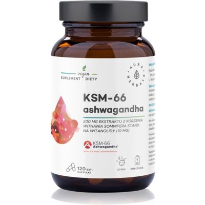 Aura Herbals Ashwagandha KSM-66 Kapsułki - Wspiera Równowagę Aura Herbals Ashwagandha KSM-66 Kapsułki - Wspiera Równowagę