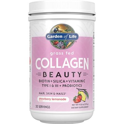 Bio-kolagen z pastwiska Garden of Life o smaku truskawkowo-cytrynowym - Suplement diety na piękno Bio-kolagen z pastwiska Garden of Life o smaku truskawkowo-cytrynowym - Suplement diety na piękno