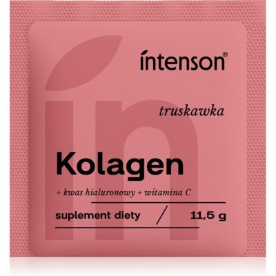 Intenson Kolagen + witamina C + kwas hialuronowy napój kolagenowy instant z kwasem hialuronowym smak Strawberry 11.5 g Intenson Kolagen + witamina C + kwas hialuronowy napój kolagenowy instant z kwasem hialuronowym smak Strawberry 11.5 g