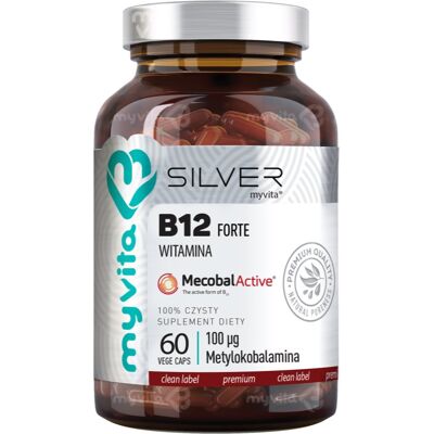 MYVITA SILVER PURE B12 FORTE 100mcg Methylcobalamin - Suplement diety B12 MYVITA SILVER PURE B12 FORTE 100mcg Methylcobalamin - Suplement diety B12
