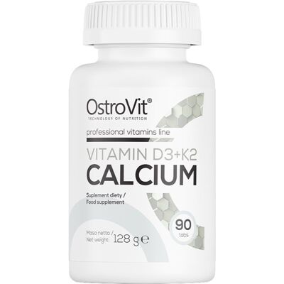 OstroVit Witamina D3+K2+Wapń - Wspiera Kości i Ciało - 90 Tabletek OstroVit Witamina D3+K2+Wapń - Wspiera Kości i Ciało - 90 Tabletek