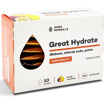 Aura Herbals Proszek na napój elektrolitowy - Mango & Passion - 35g Aura Herbals Proszek na napój elektrolitowy - Mango & Passion - 35g