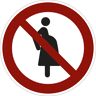 kaiserkraft Znak zakazu, zakaz wstępu dla kobiet w ciąży, opak. 10 szt., tworzywo, Ø 200 mm
