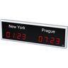 kaiserkraft Zegar LED wskazujący czas na świecie, 2 strefy czasowe, układ poziomy