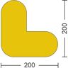 kaiserkraft Oznaczenia podłoża z PCV, rodzaj: L, opak. 50 szt., dł. x szer. 200 x 200 mm