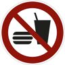 kaiserkraft Znak zakazu, nie wchodzić z jedzeniem i piciem, opak. 10 szt., tworzywo, Ø 200 mm
