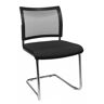 Topstar Krzesło dla gości, ustawiane w stos, krzesło typu Freischwinger, oparcie siatkowe, opak. 2 szt., czarne