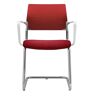 Dauphin Krzesło dla gości X-CODE, krzesło typu Freischwinger z podłokietnikami, czerwone