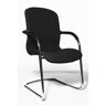 Topstar OPEN CHAIR - designerskie krzesło dla gości, krzesło typu Freischwinger z obiciem, opak. 2 szt., czarne