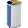 VAR Pojemnik do segregacji odpadów, okrągły, poj. 3 x 30 l, wys. x Ø 720 x 420 mm, żółty, niebieski, szary