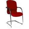 Topstar OPEN CHAIR - designerskie krzesło dla gości, krzesło typu Freischwinger z obiciem, opak. 2 szt., czerwone