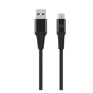 Kabel XQISIT NP Bawełniany pleciony micro USB na USB-A 2.0 20 czarny