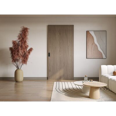 Unique Drzwi przesuwne z drewna i MDF z niewidoczną szyną - Jasny dąb - 93 x 210 cm - BOCAZI Unique Drzwi przesuwne z drewna i MDF z niewidoczną szyną - Jasny dąb - 93 x 210 cm - BOCAZI