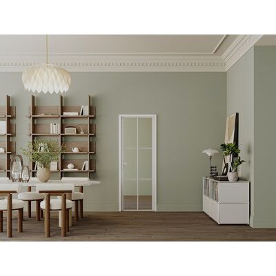 Unique Odwracalne drzwi z aluminium i szkła hartowanego – W204 x S93 cm – Biały – SEROTO Unique Odwracalne drzwi z aluminium i szkła hartowanego – W204 x S93 cm – Biały – SEROTO