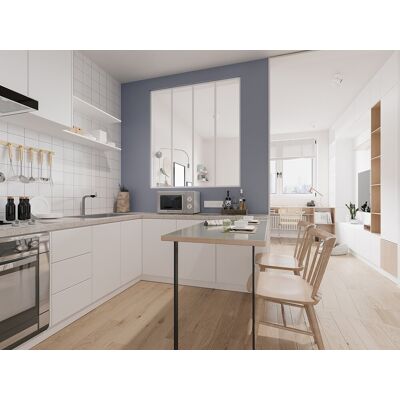 Unique Przeszklona ścianka BAYVIEW z aluminium lakierowanego na biało - 120x130 cm Unique Przeszklona ścianka BAYVIEW z aluminium lakierowanego na biało - 120x130 cm