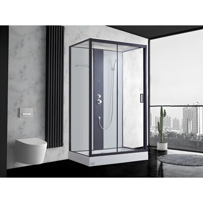 Unique Kabina prysznicowa z hydromasażem PRIMEA – 2 strefy dysz masujących – 120 × 80 × 215 cm (dł. × szer. × wys.) – deszczownica i słuchawka prysznicowa ręczna Unique Kabina prysznicowa z hydromasażem PRIMEA – 2 strefy dysz masujących – 120 × 80 × 215 cm (dł. × szer. × wys.) – deszczownica i słuchawka prysznicowa ręczna