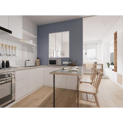 Unique Przeszklona ścianka BAYVIEW z aluminium lakierowanego termicznie w kolorze białym – 90 × 105 cm Unique Przeszklona ścianka BAYVIEW z aluminium lakierowanego termicznie w kolorze białym – 90 × 105 cm