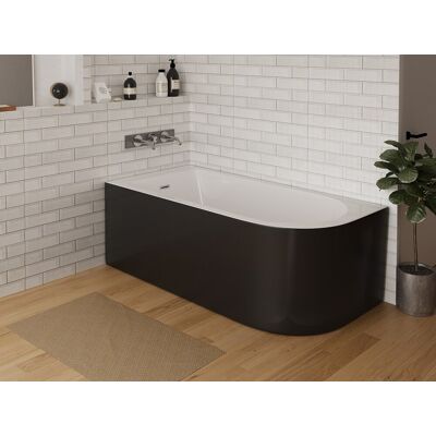 Unique Wanna narożna - 240L - 170 x 75 x 58 cm - Czarna - Lewy narożnik - ANIKA Unique Wanna narożna - 240L - 170 x 75 x 58 cm - Czarna - Lewy narożnik - ANIKA