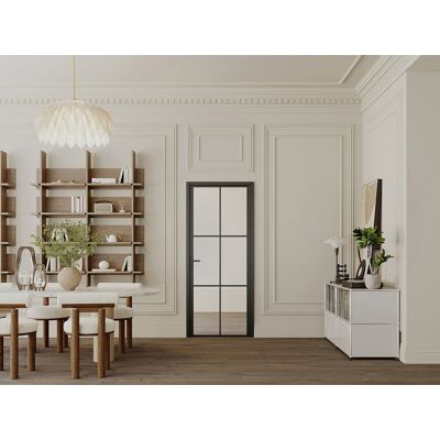 Unique Drzwi kompletne dwustronne z aluminium i szkła hartowanego - wys. 204 x szer. 93 cm - SEROTO Unique Drzwi kompletne dwustronne z aluminium i szkła hartowanego - wys. 204 x szer. 93 cm - SEROTO