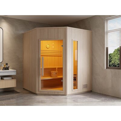 Unique Narożna sauna fińska - 5/6 osób - S180 x G180 x W210 cm - KOTKA Unique Narożna sauna fińska - 5/6 osób - S180 x G180 x W210 cm - KOTKA
