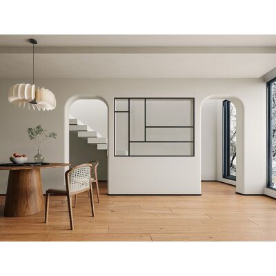 Unique Ścianka loftowa z aluminium lakierowanego proszkowo 180x130 cm - Czarny - ARTENA Unique Ścianka loftowa z aluminium lakierowanego proszkowo 180x130 cm - Czarny - ARTENA