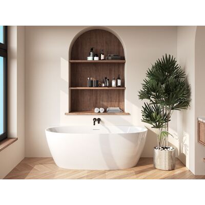 Unique Biała półwolnostojąca wanna - 252 L - Akryl - 170 x 80 x 58 cm - AMOSARI Unique Biała półwolnostojąca wanna - 252 L - Akryl - 170 x 80 x 58 cm - AMOSARI