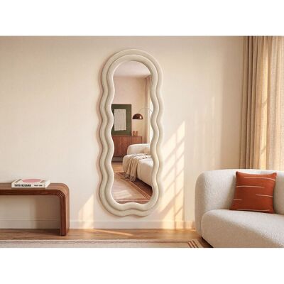 Unique Lustro organiczne z weluru - szer. 60 x wys. 160 cm - Beżowy - LINOA Unique Lustro organiczne z weluru - szer. 60 x wys. 160 cm - Beżowy - LINOA