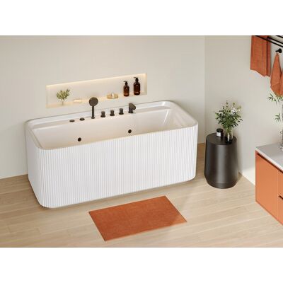 Unique Wanna z hydromasażem biała ryflowana - 265 l - 170 x 80 x 58 cm - SIZORA Unique Wanna z hydromasażem biała ryflowana - 265 l - 170 x 80 x 58 cm - SIZORA