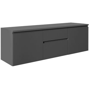 Vente-unique Jimena II Wisząca szafka łazienkowa - Szara - 150cm Vente-unique Jimena II Wisząca szafka łazienkowa - Szara - 150cm