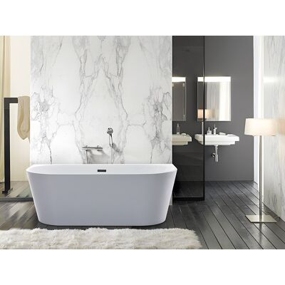 Unique Wanna wolnostojąca przyścienna – DIVINA – 255 l – 180 × 75 × 58 cm – kolor biały Unique Wanna wolnostojąca przyścienna – DIVINA – 255 l – 180 × 75 × 58 cm – kolor biały