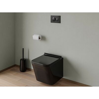 Czarny ceramiczny sedes ścienny CLEMONA - Nowoczesny i cichy Czarny ceramiczny sedes ścienny CLEMONA - Nowoczesny i cichy
