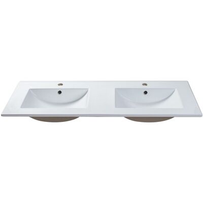 Unique Prostokątna biała umywalka ceramiczna - 122 x 46,5 cm - MOTIAC Unique Prostokątna biała umywalka ceramiczna - 122 x 46,5 cm - MOTIAC