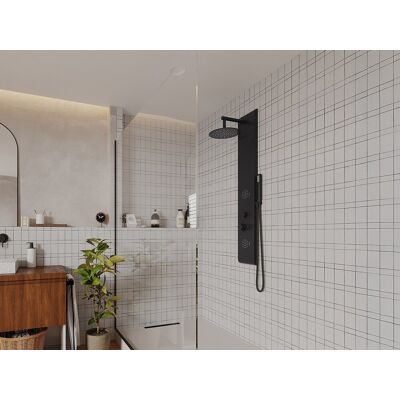 Unique Panel prysznicowy z hydromasażem JUBIDA – kolor czarny – 20 × 130 cm Unique Panel prysznicowy z hydromasażem JUBIDA – kolor czarny – 20 × 130 cm