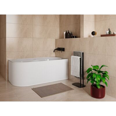 Unique Wanna narożna ryflowana - 240 l - 170 x 80 x 60 cm - Biały mat - Akryl - Prawostronna - BARBORI Unique Wanna narożna ryflowana - 240 l - 170 x 80 x 60 cm - Biały mat - Akryl - Prawostronna - BARBORI