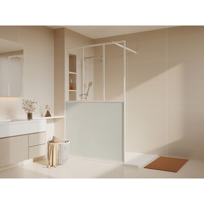 Unique Kabina prysznicowa typu walk-in w stylu loftowym - Biały mat - 140 x 200 cm - URBANIK Unique Kabina prysznicowa typu walk-in w stylu loftowym - Biały mat - 140 x 200 cm - URBANIK