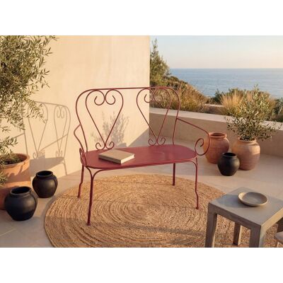 Unique Ławka ogrodowa GUERMANTES z metalu w stylu kutego żelaza – kolor terracotta Unique Ławka ogrodowa GUERMANTES z metalu w stylu kutego żelaza – kolor terracotta
