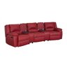 Unique 3-osobowa skórzana kanapa z funkcją relax AROMA - Czerwony