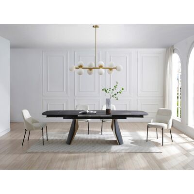 Unique Żyrandol z metalu i białego szkła - 10 kul - dł. 94 x szer. 23 x wys. 88 cm - Złota - SOFIA Unique Żyrandol z metalu i białego szkła - 10 kul - dł. 94 x szer. 23 x wys. 88 cm - Złota - SOFIA