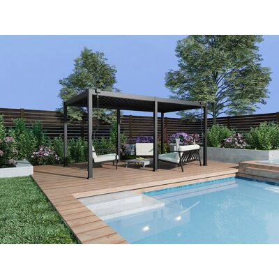 Unique Pergola bioklimatyczna wolnostojąca z otwieranym dachem - 15 m² - antracytowy - AMALFI Unique Pergola bioklimatyczna wolnostojąca z otwieranym dachem - 15 m² - antracytowy - AMALFI